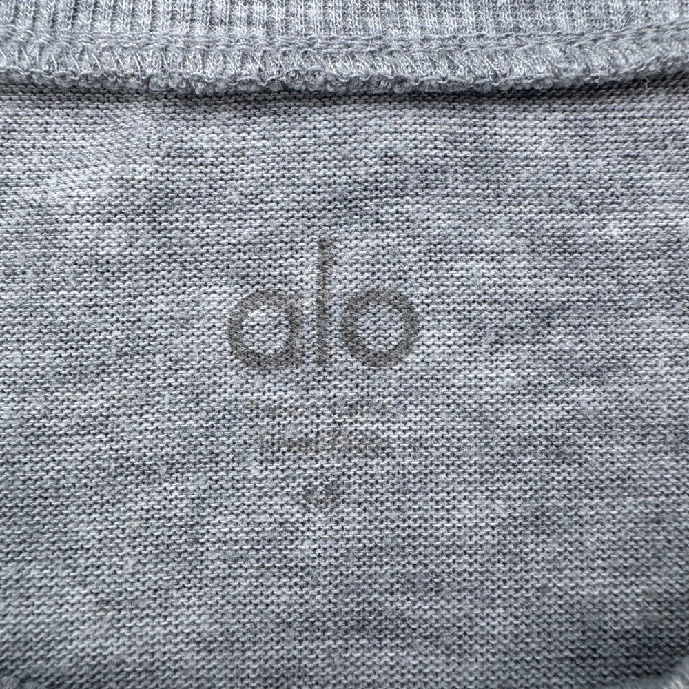 Alo Yoga Glimpse Sweatshirt Womens M Gray High Low Side Slit Pullover Athleisure - Picture 2 of 8